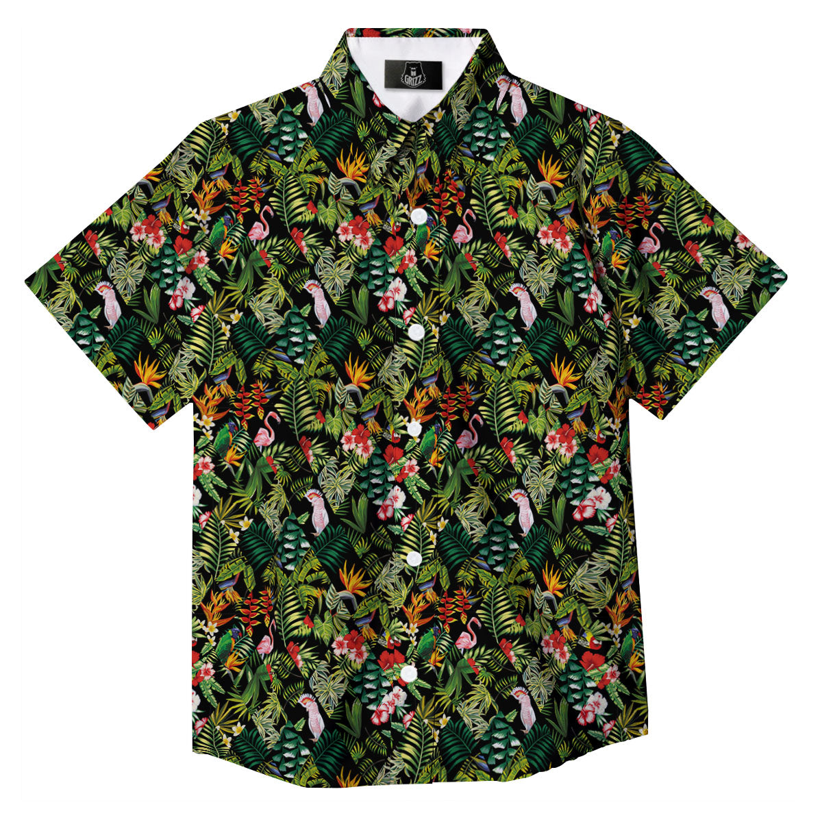Patchwork Exotic Print Pattern Button Up Shirt-grizzshop