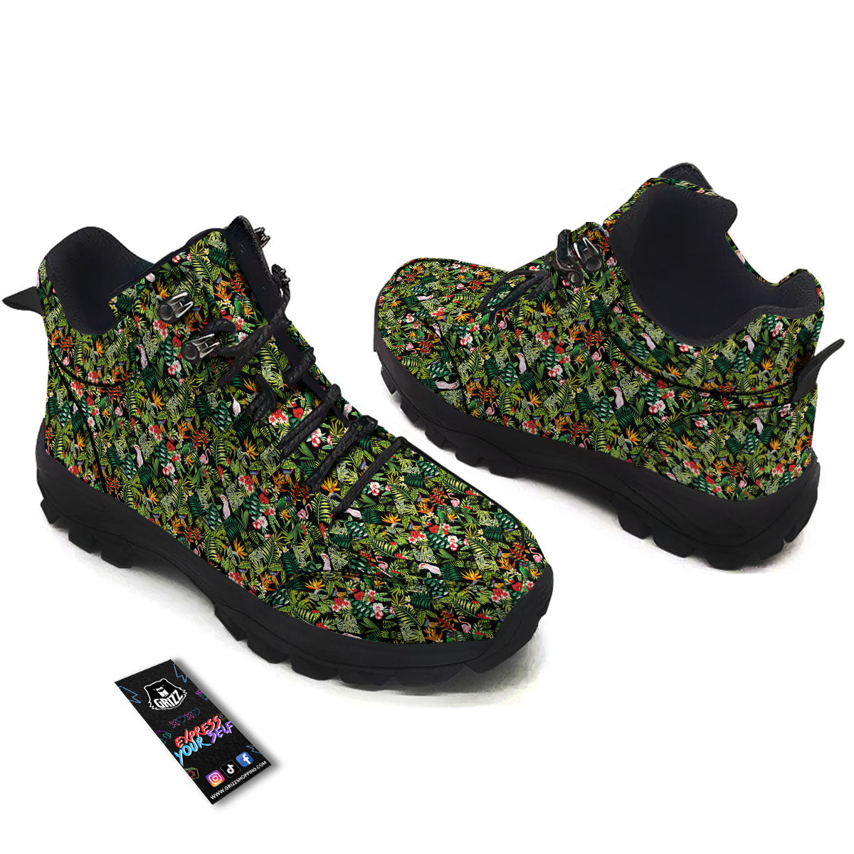 Patchwork Exotic Print Pattern Hiking Shoes-grizzshop