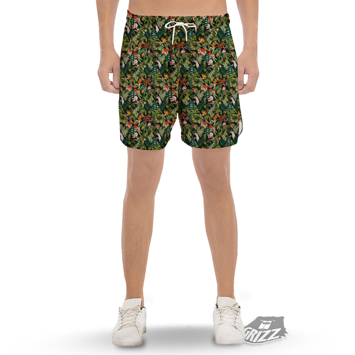 Patchwork Exotic Print Pattern Men's Gym Shorts-grizzshop