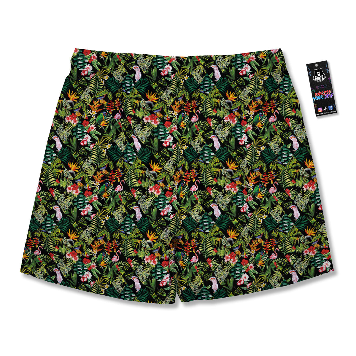 Patchwork Exotic Print Pattern Men's Running Shorts-grizzshop