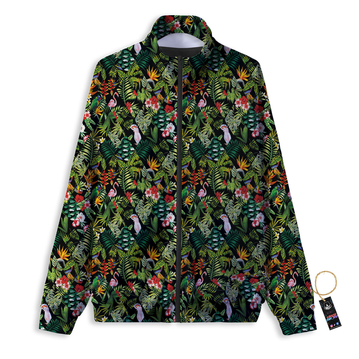 Patchwork Exotic Print Pattern Track Jacket-grizzshop