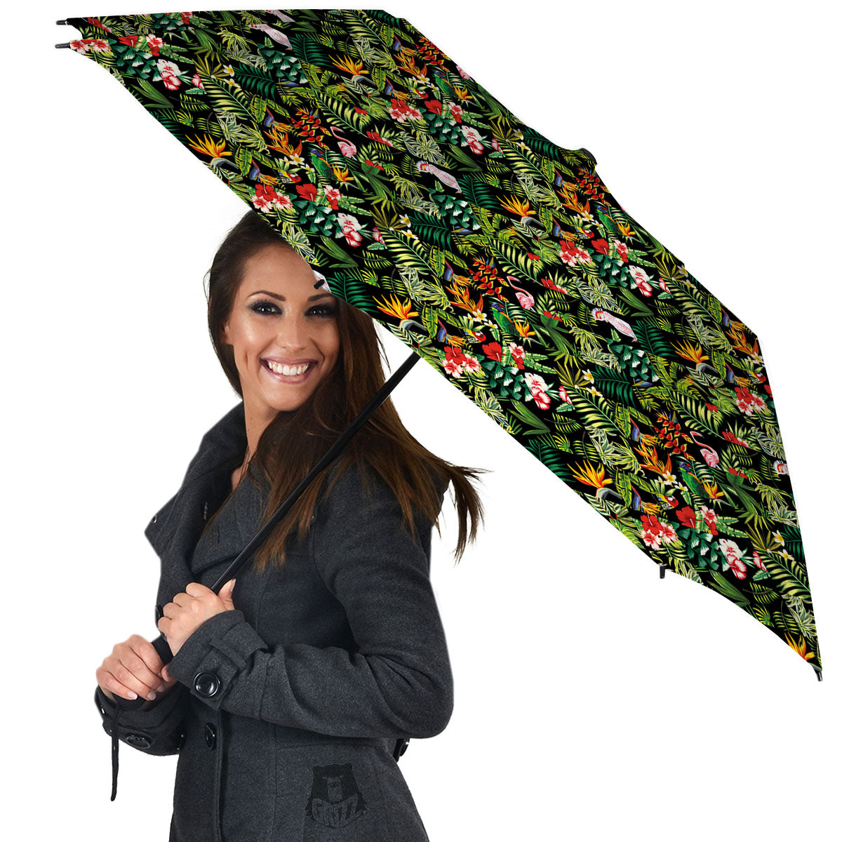 Patchwork Exotic Print Pattern Umbrella-grizzshop