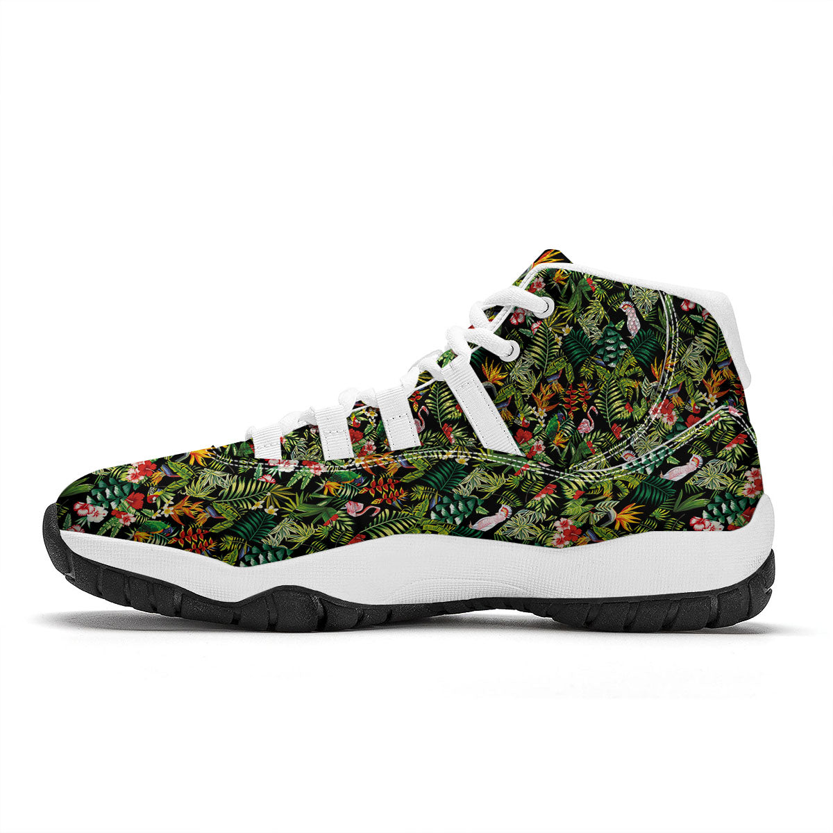 Patchwork Exotic Print Pattern White Bball Shoes-grizzshop