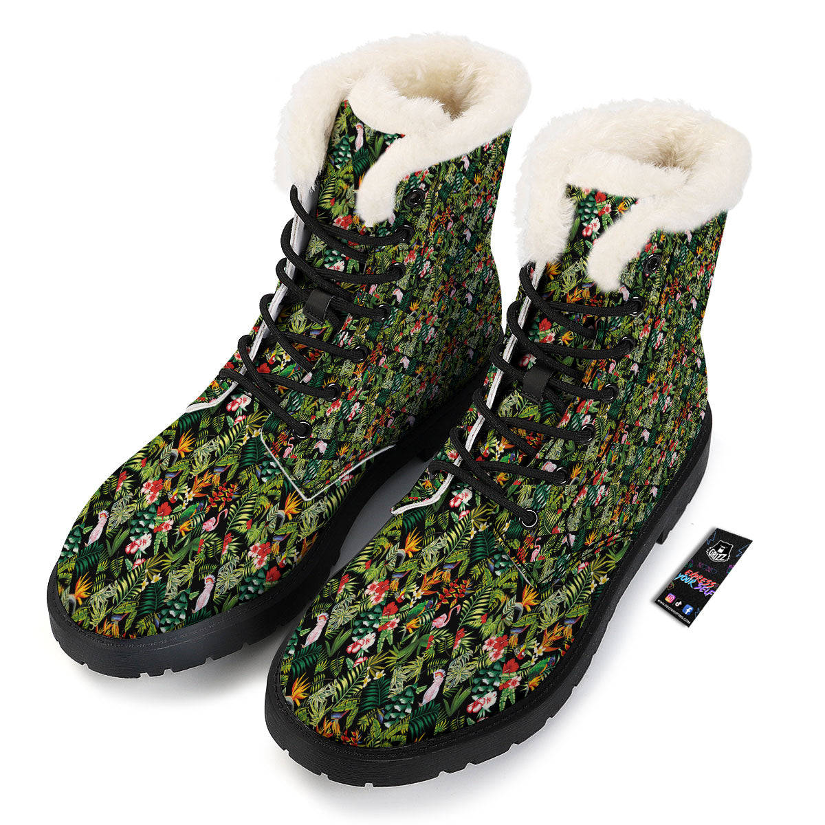 Patchwork Exotic Print Pattern Winter Boots-grizzshop
