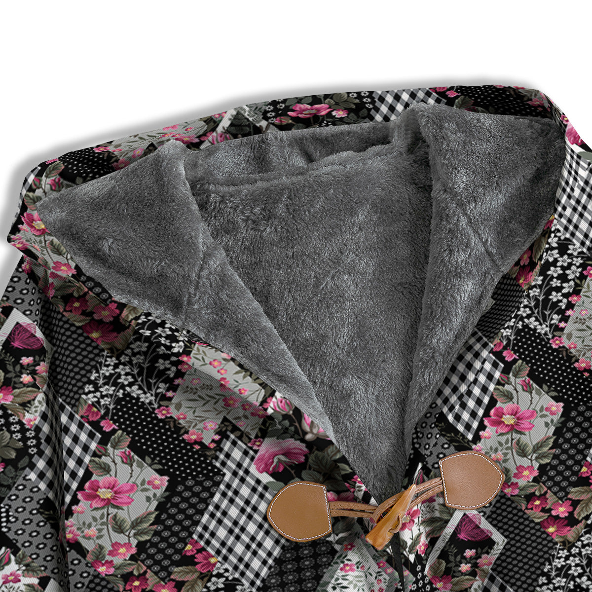 Patchwork Floral Black Pink Print Pattern Men's Windbreaker Jacket-grizzshop