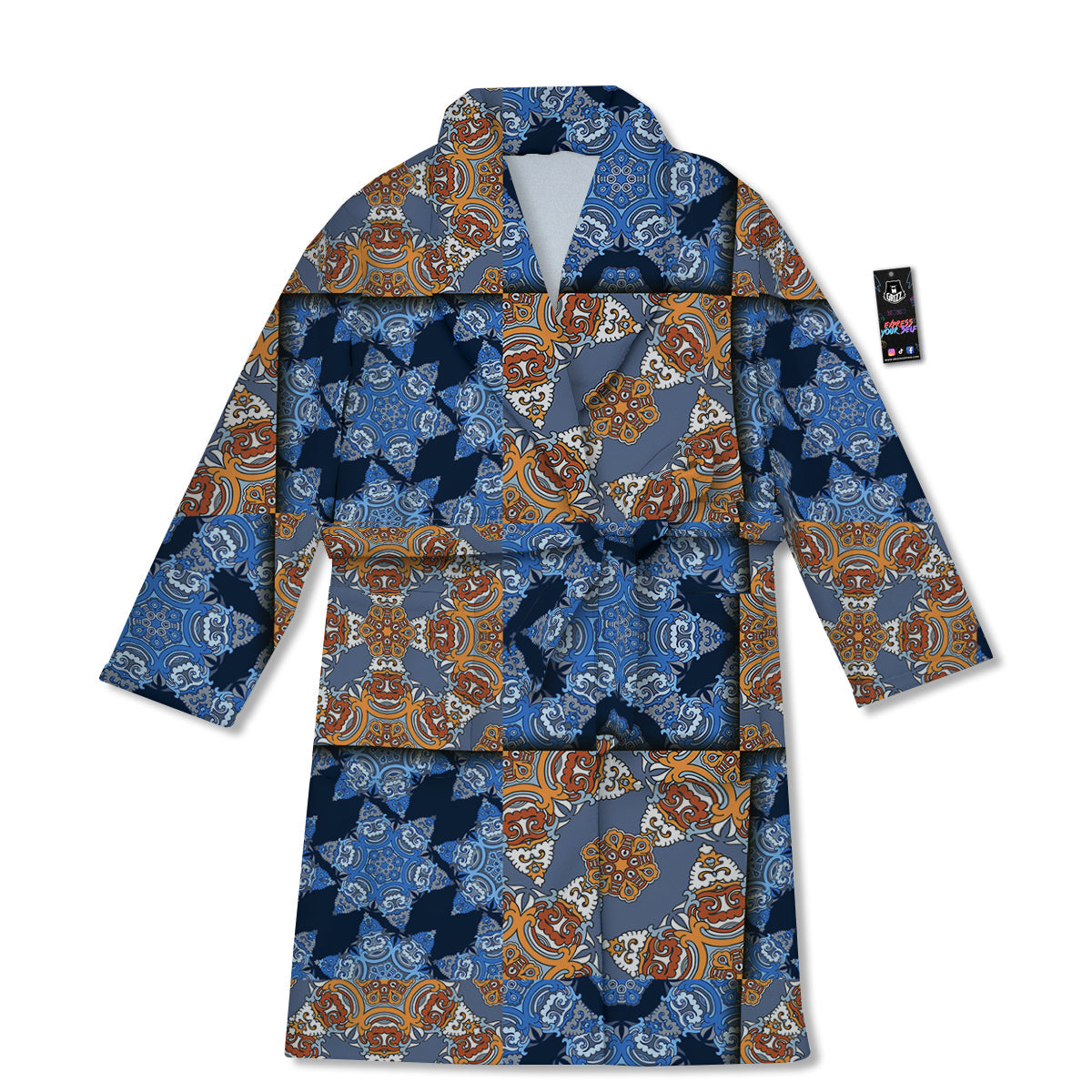 Patchwork Floral Vintage Print Pattern Bathrobe-grizzshop
