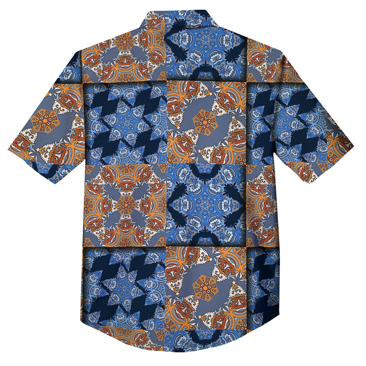Patchwork Floral Vintage Print Pattern Button Up Shirt-grizzshop