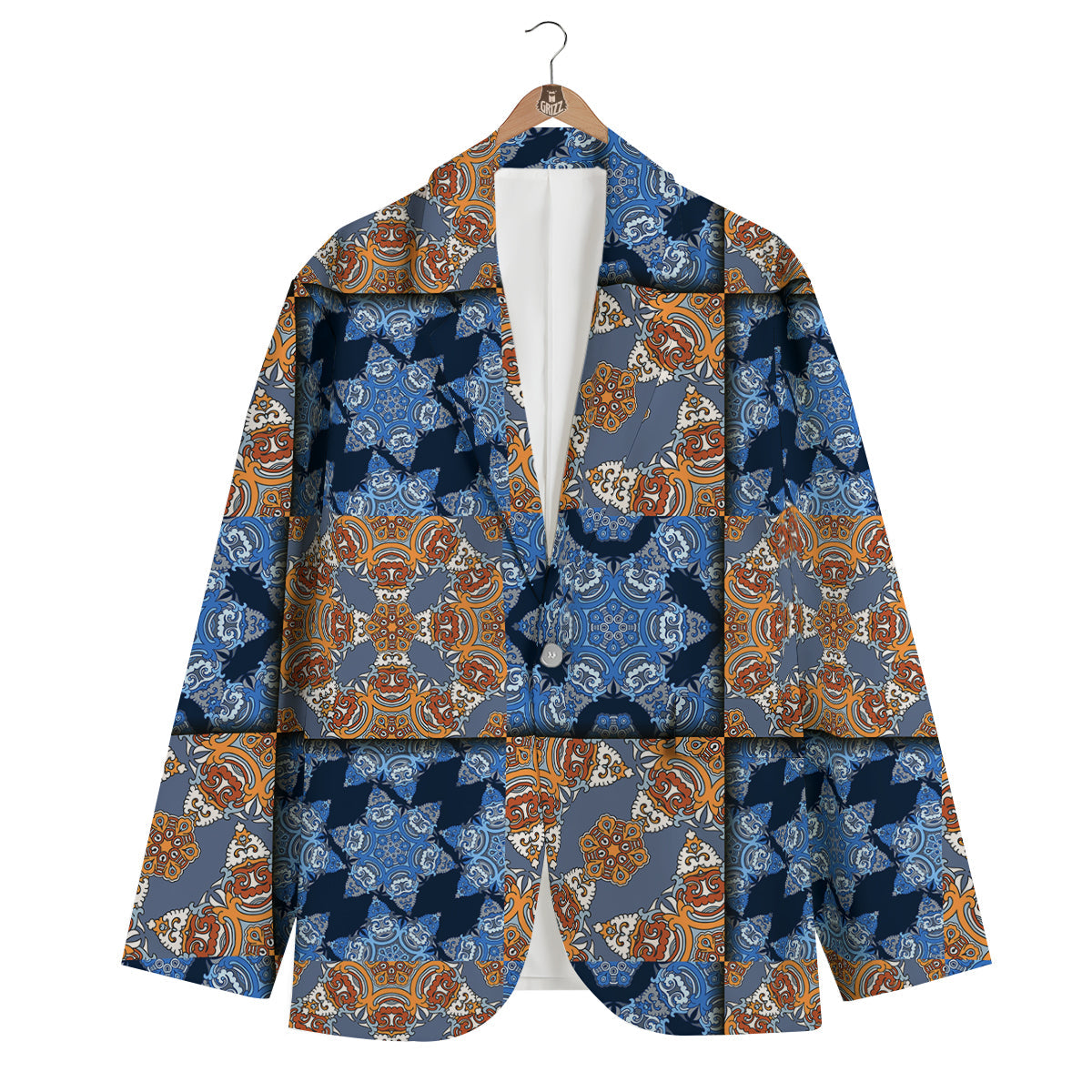 Patchwork Floral Vintage Print Pattern Men's Blazer-grizzshop