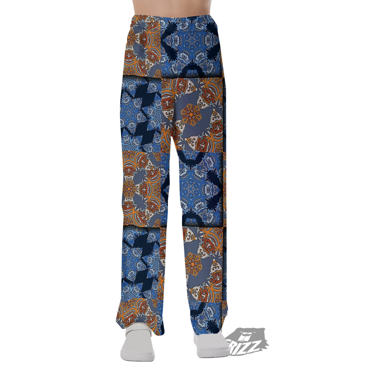 Patchwork Floral Vintage Print Pattern Pajama Pants-grizzshop