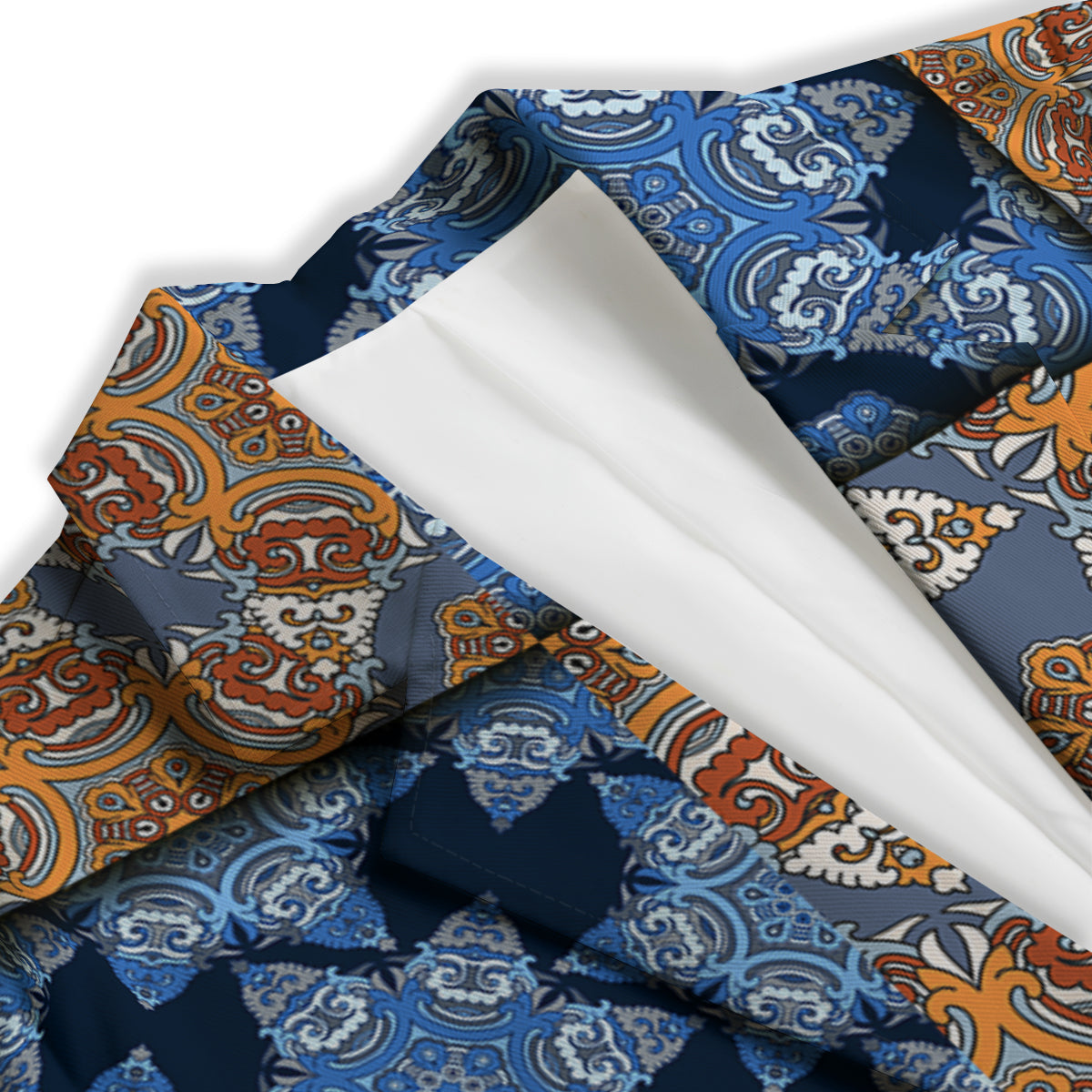 Patchwork Floral Vintage Print Pattern Women's Blazer-grizzshop