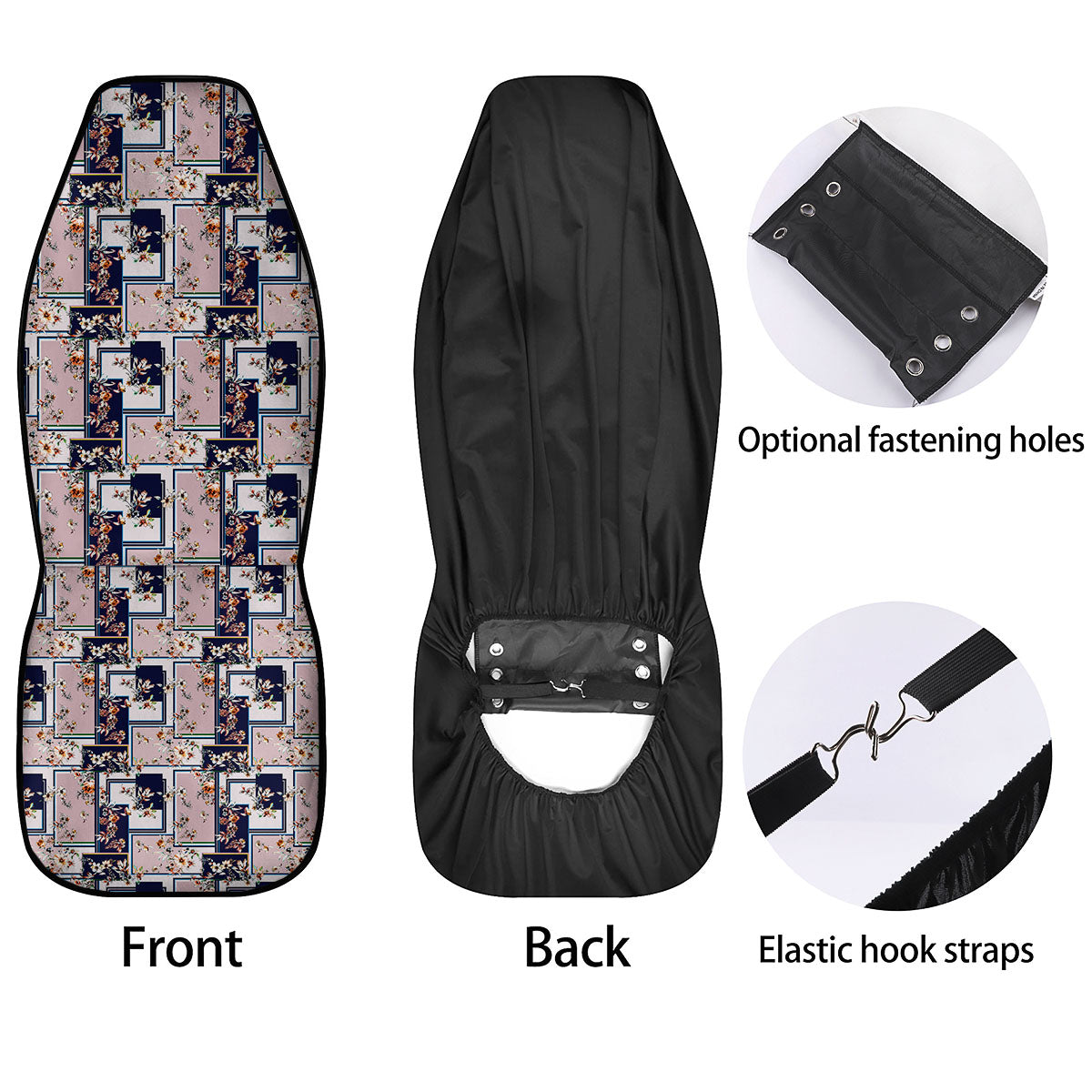 Patchwork Flower Vintage Print Pattern Car Seat Covers-grizzshop