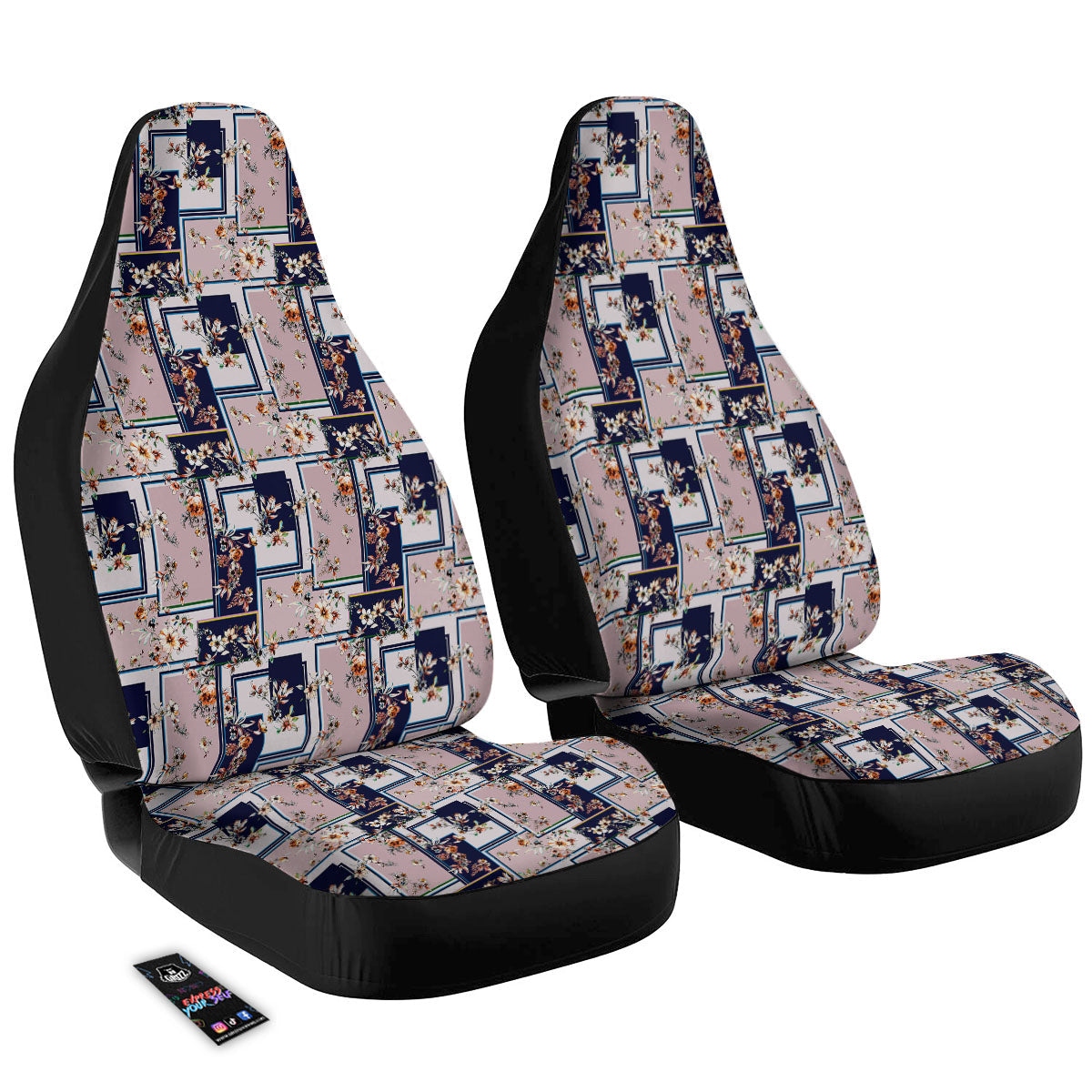 Patchwork Flower Vintage Print Pattern Car Seat Covers-grizzshop