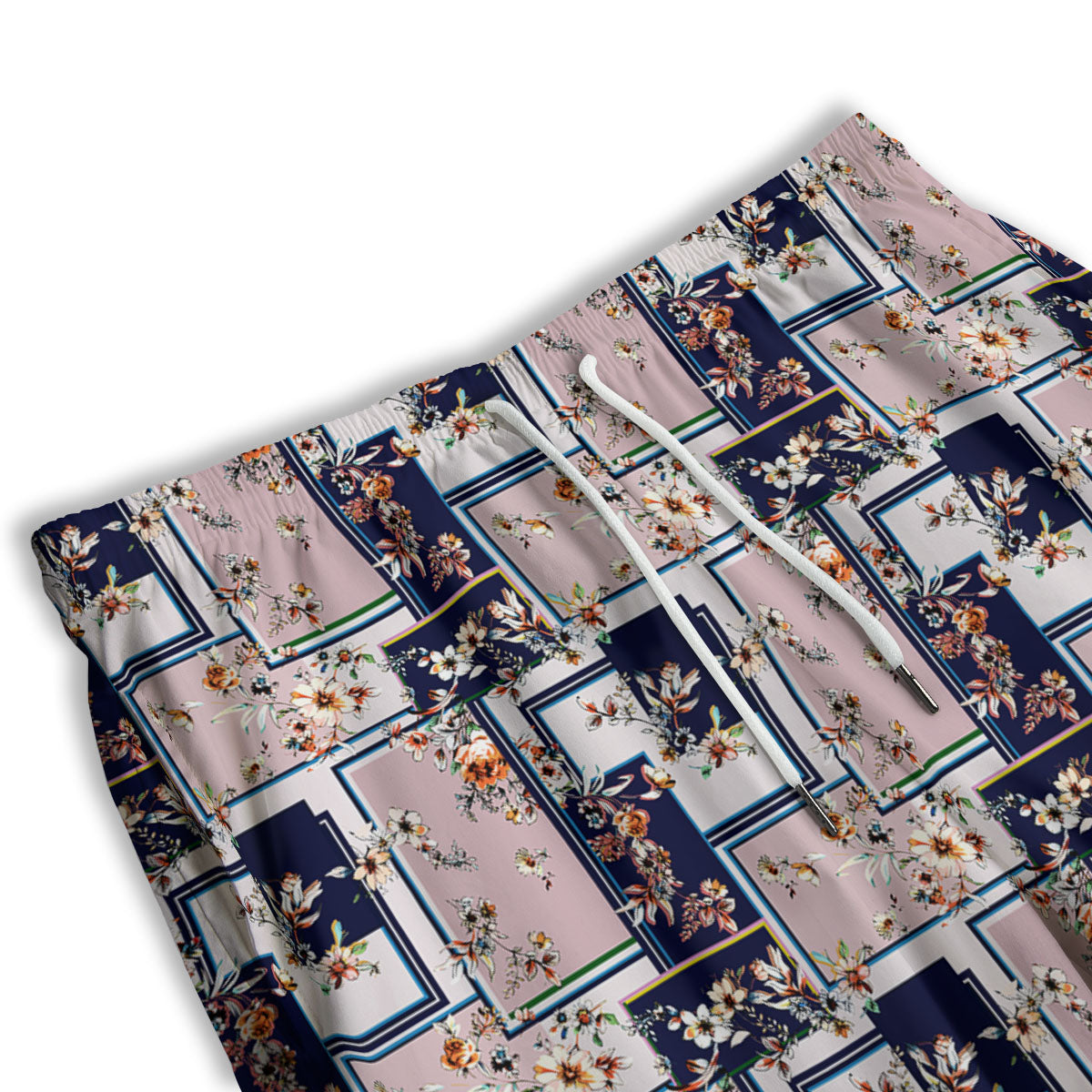 Patchwork Flower Vintage Print Pattern Men's Athletic Shorts