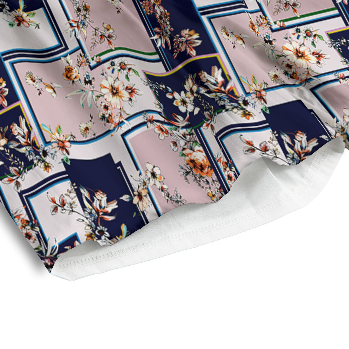 Patchwork Flower Vintage Print Pattern Men's Athletic Shorts