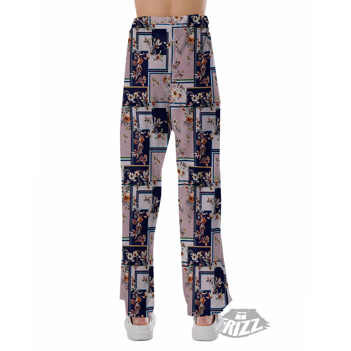 Patchwork Flower Vintage Print Pattern Pajama Pants-grizzshop