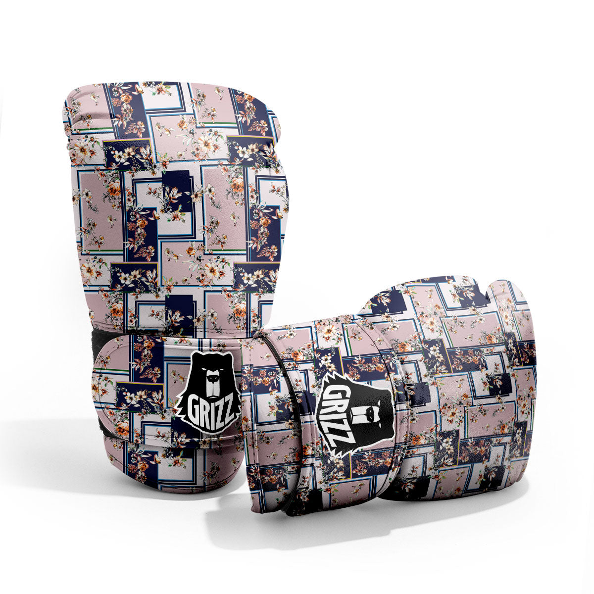 Patchwork Flower Vintage Print Pattern Pro Boxing Glove