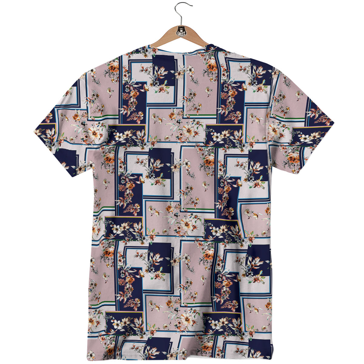 Patchwork Flower Vintage Print Pattern T-Shirt-grizzshop