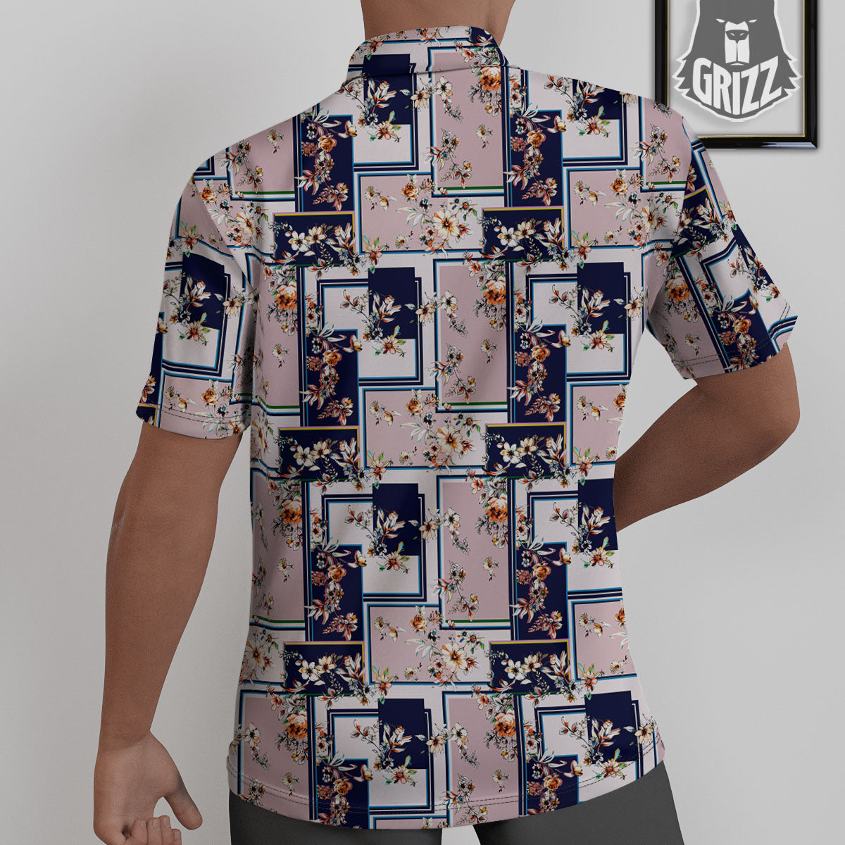 Patchwork Flower Vintage Print Pattern Untucked Shirts-grizzshop