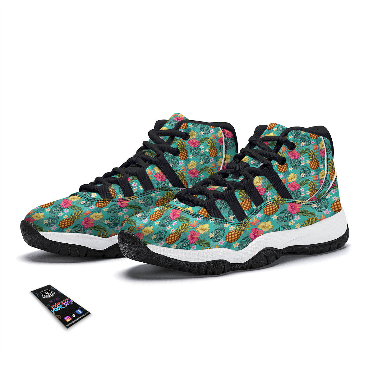 Patchwork Glen Plaid Print Pattern Black Bball Shoes-grizzshop