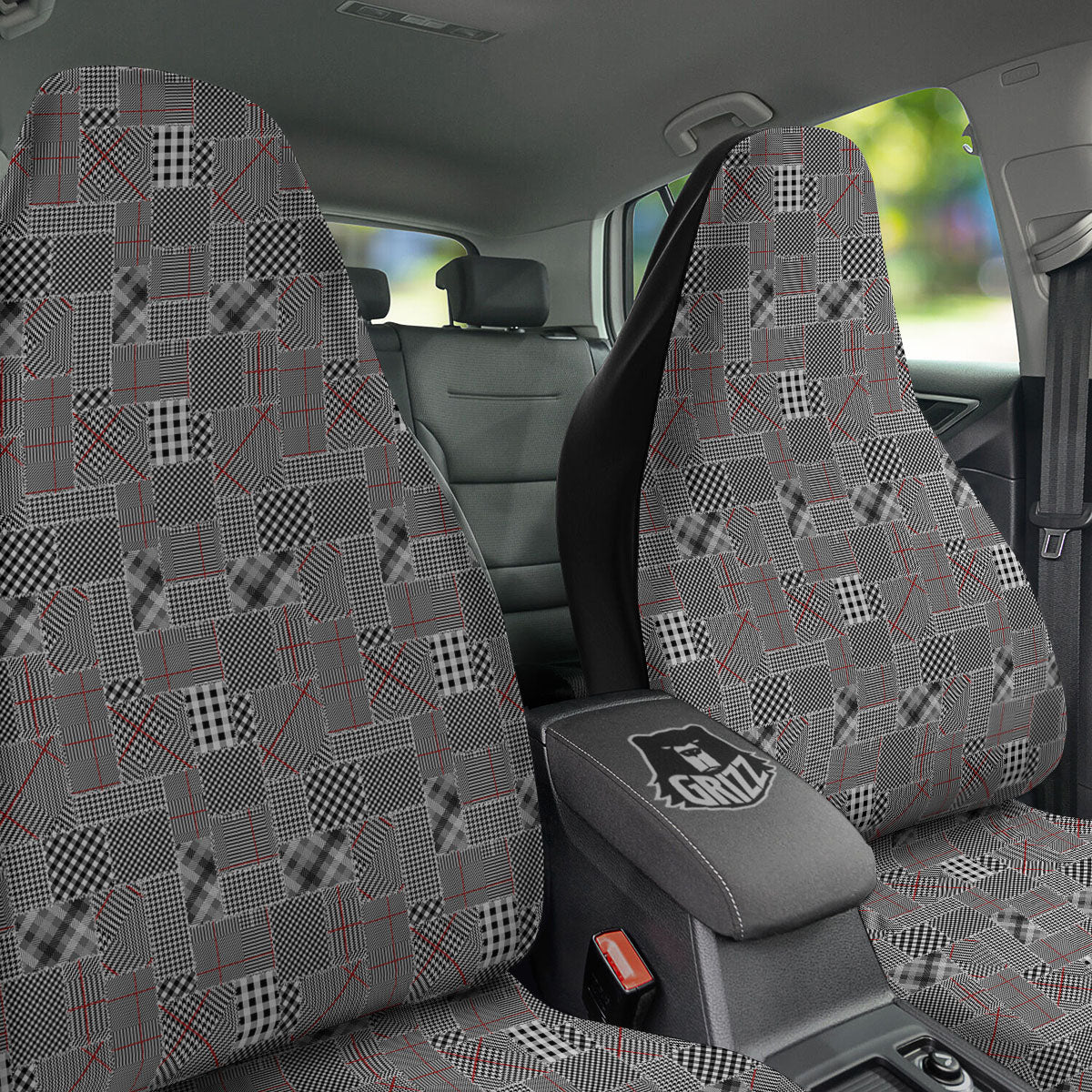 Patchwork Glen Plaid Print Pattern Car Seat Covers-grizzshop