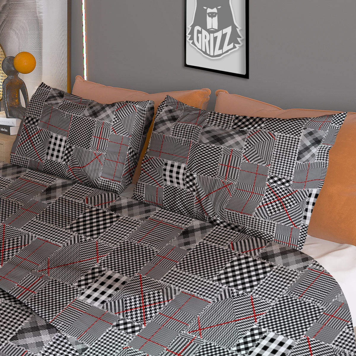 Patchwork Glen Plaid Print Pattern Duvet Cover Bedding Set-grizzshop