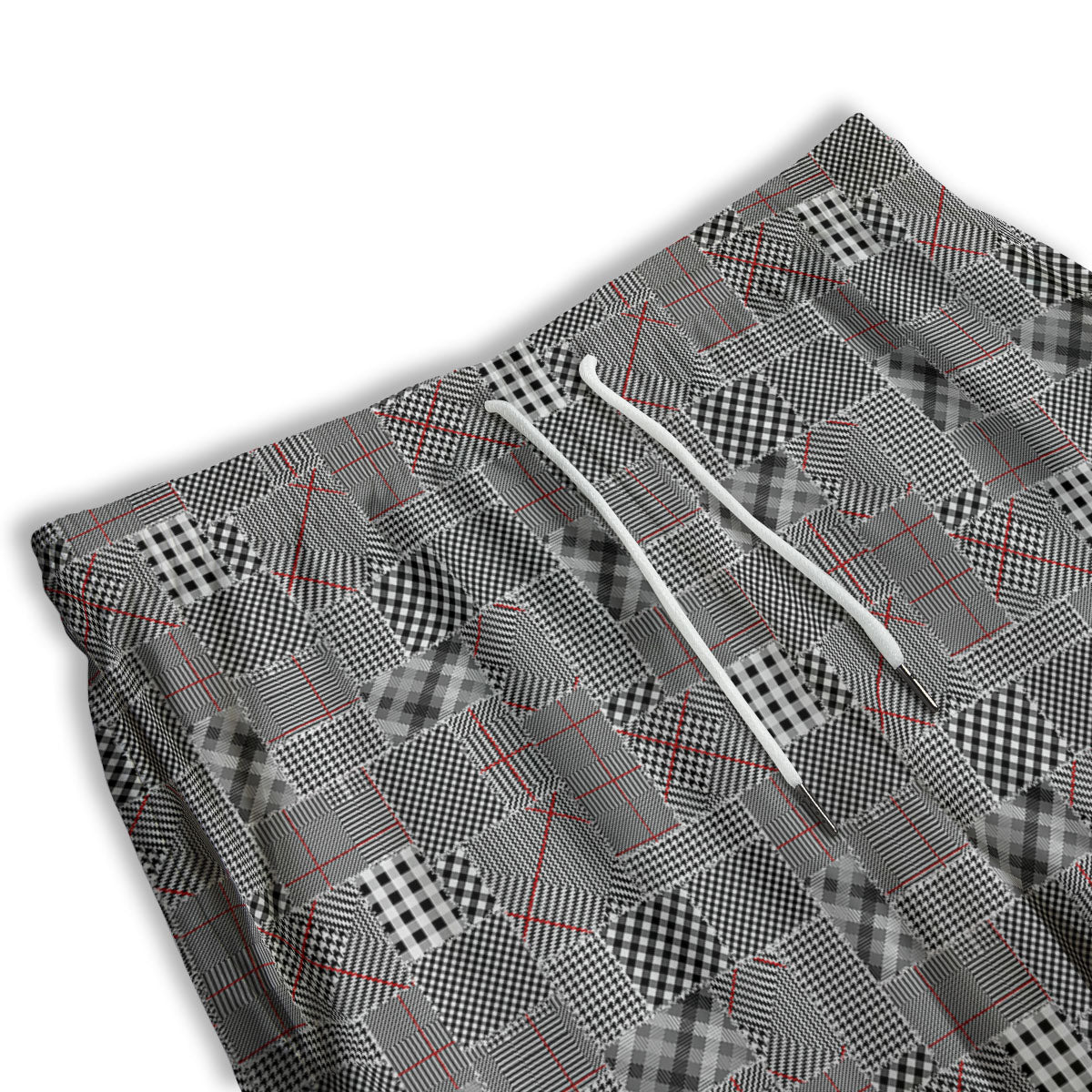 Patchwork Glen Plaid Print Pattern Men's Athletic Shorts-grizzshop