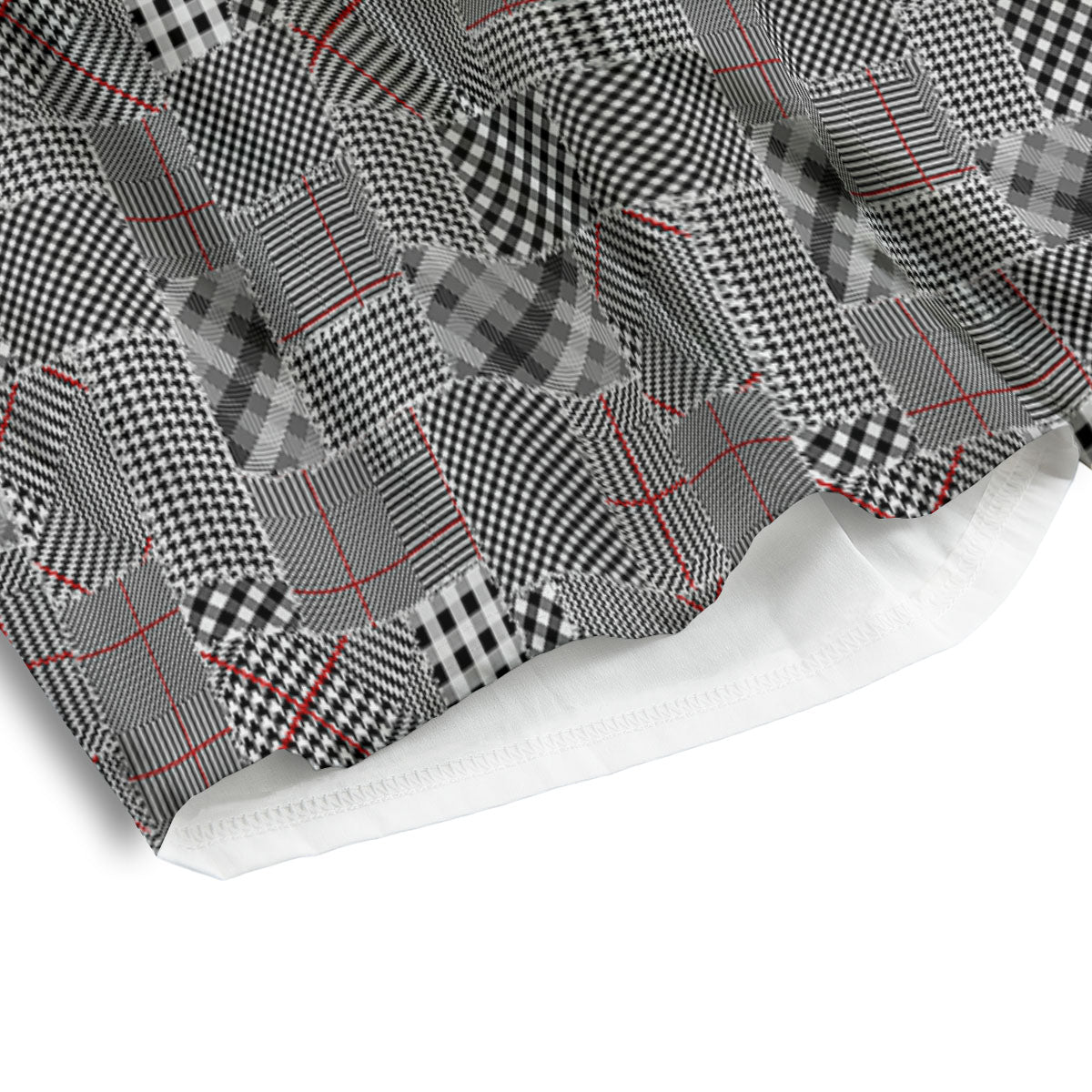 Patchwork Glen Plaid Print Pattern Men's Athletic Shorts-grizzshop