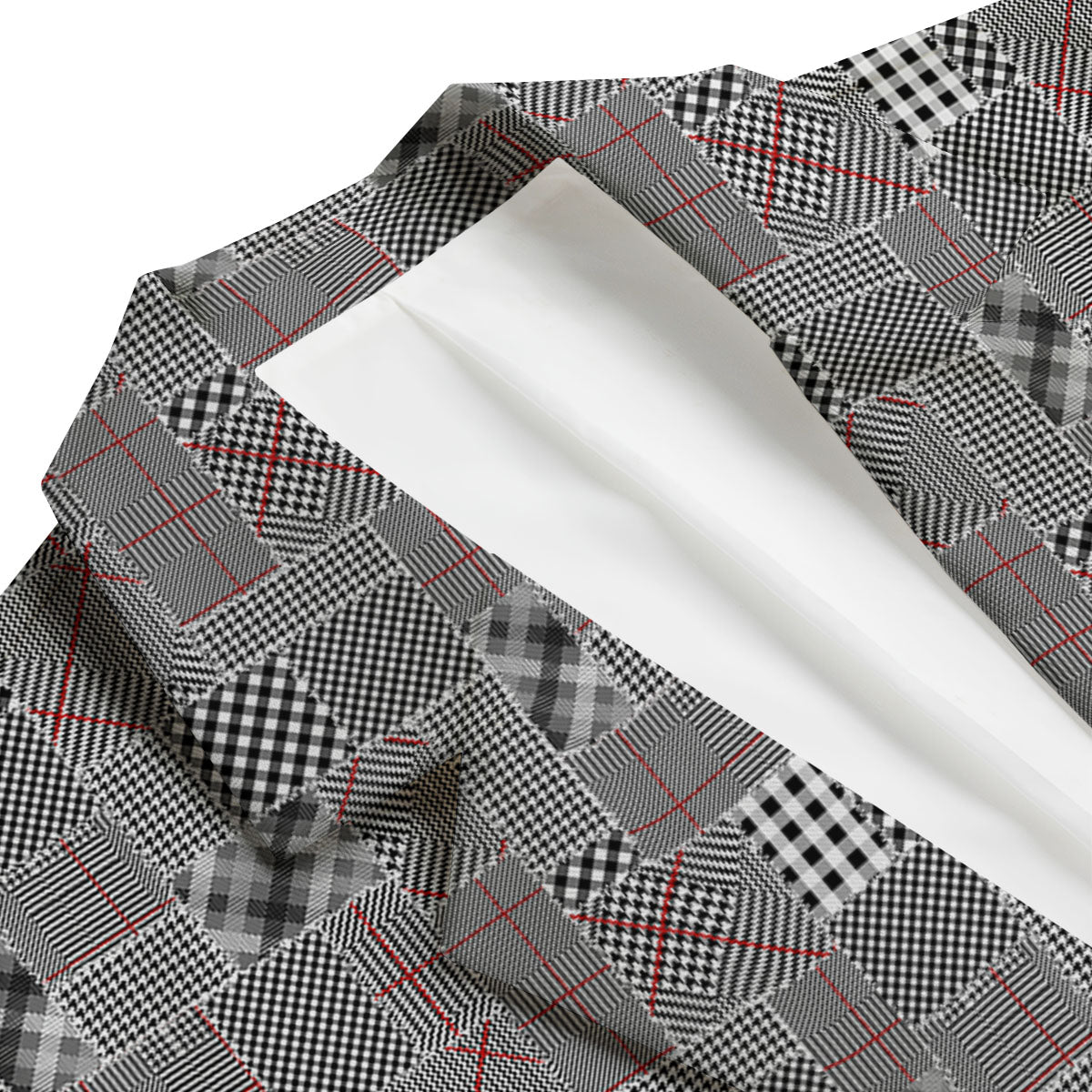 Patchwork Glen Plaid Print Pattern Men's Blazer-grizzshop