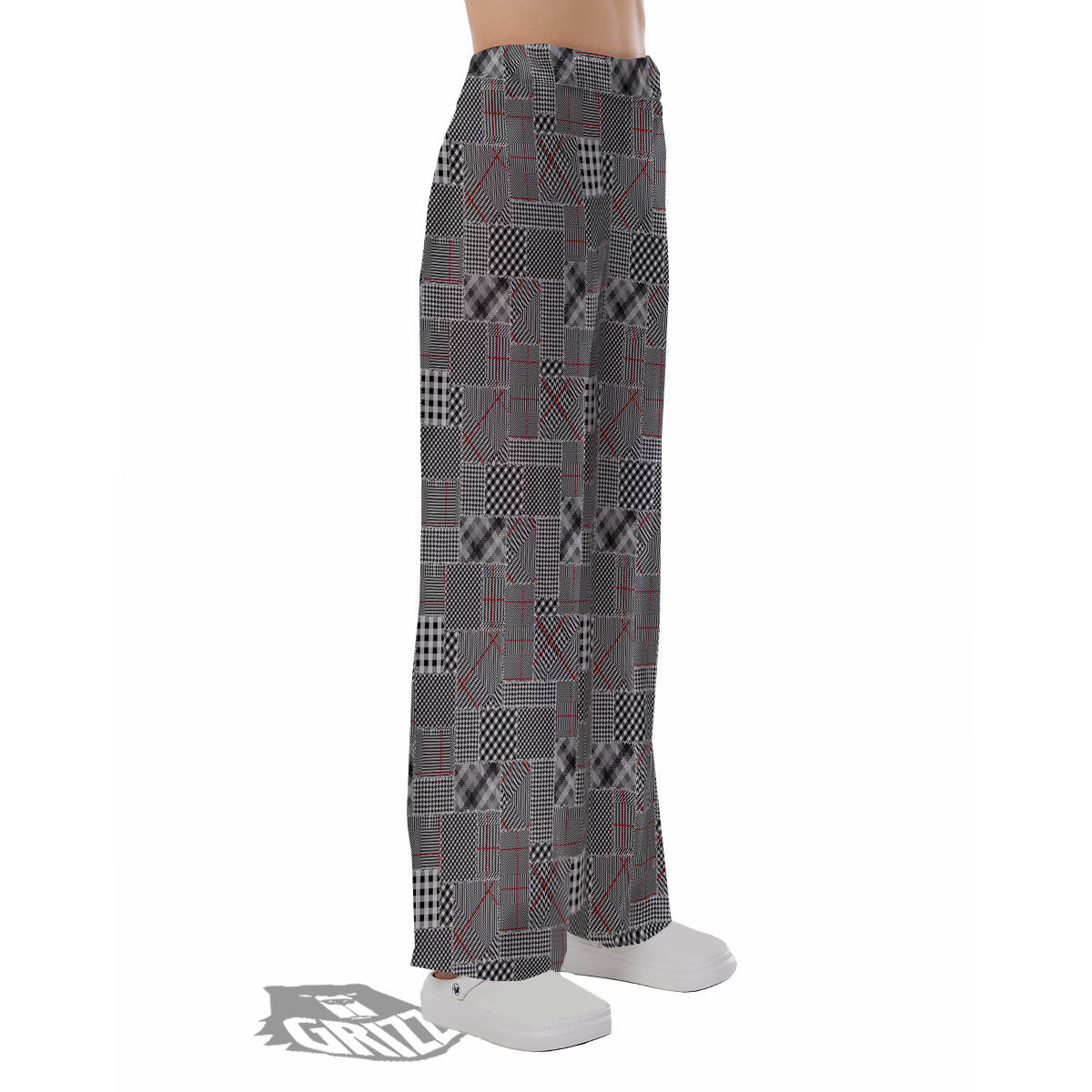 Patchwork Glen Plaid Print Pattern Pajama Pants-grizzshop