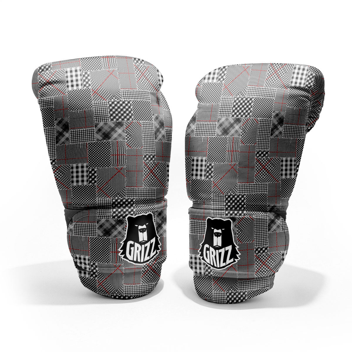 Patchwork Glen Plaid Print Pattern Sparring Gloves-grizzshop