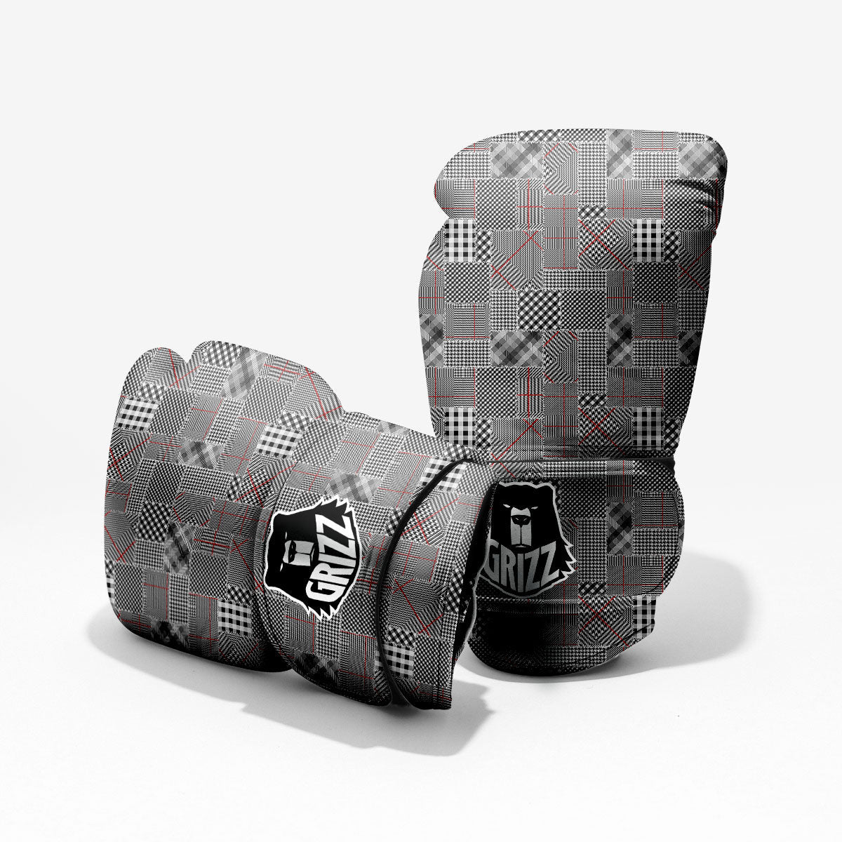 Patchwork Glen Plaid Print Pattern Sparring Gloves-grizzshop
