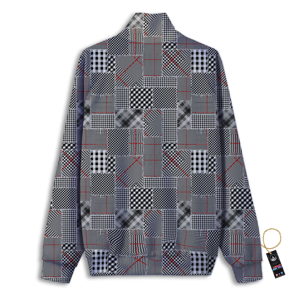 Patchwork Glen Plaid Print Pattern Track Jacket-grizzshop