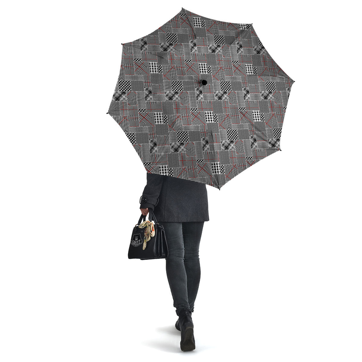 Patchwork Glen Plaid Print Pattern Umbrella-grizzshop