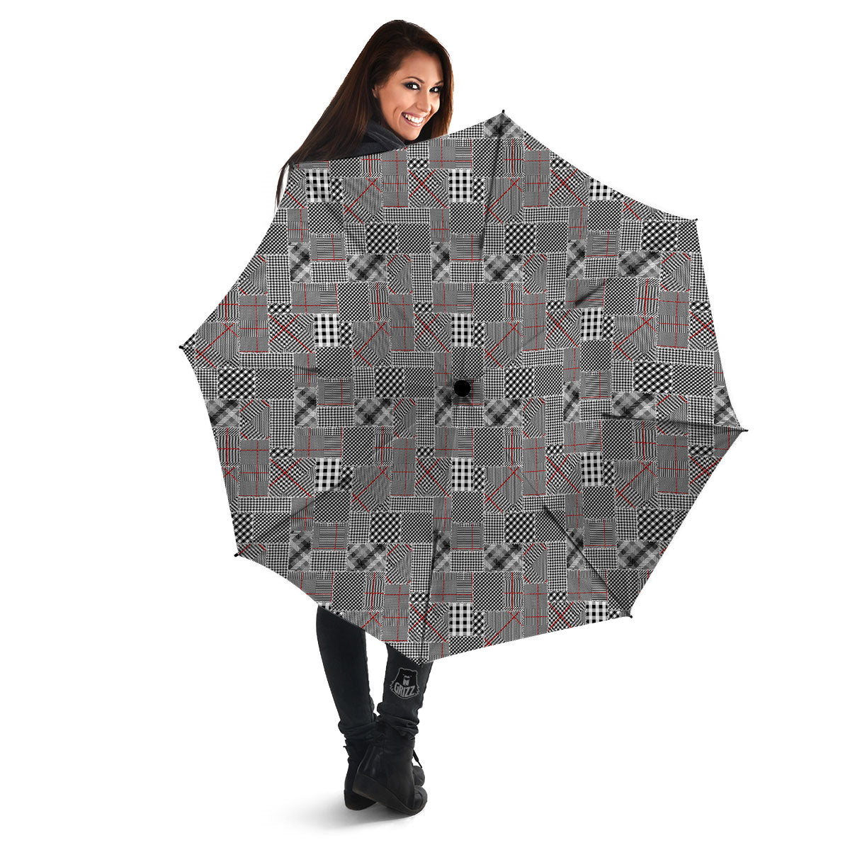 Patchwork Glen Plaid Print Pattern Umbrella-grizzshop
