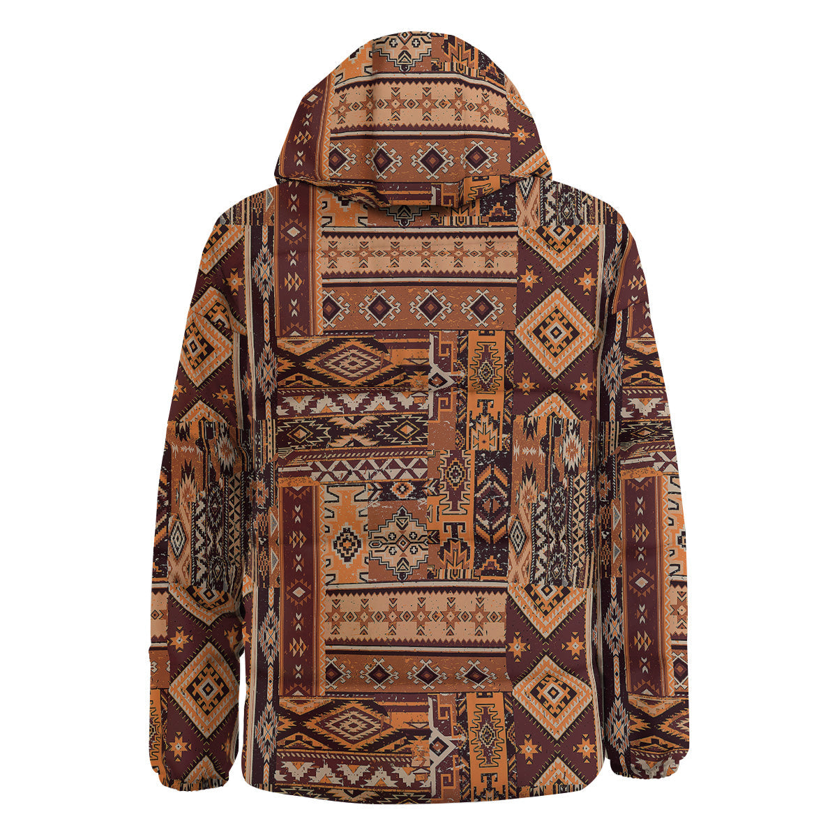 Patchwork Grunge Native American Print Pattern Down Jacket-grizzshop