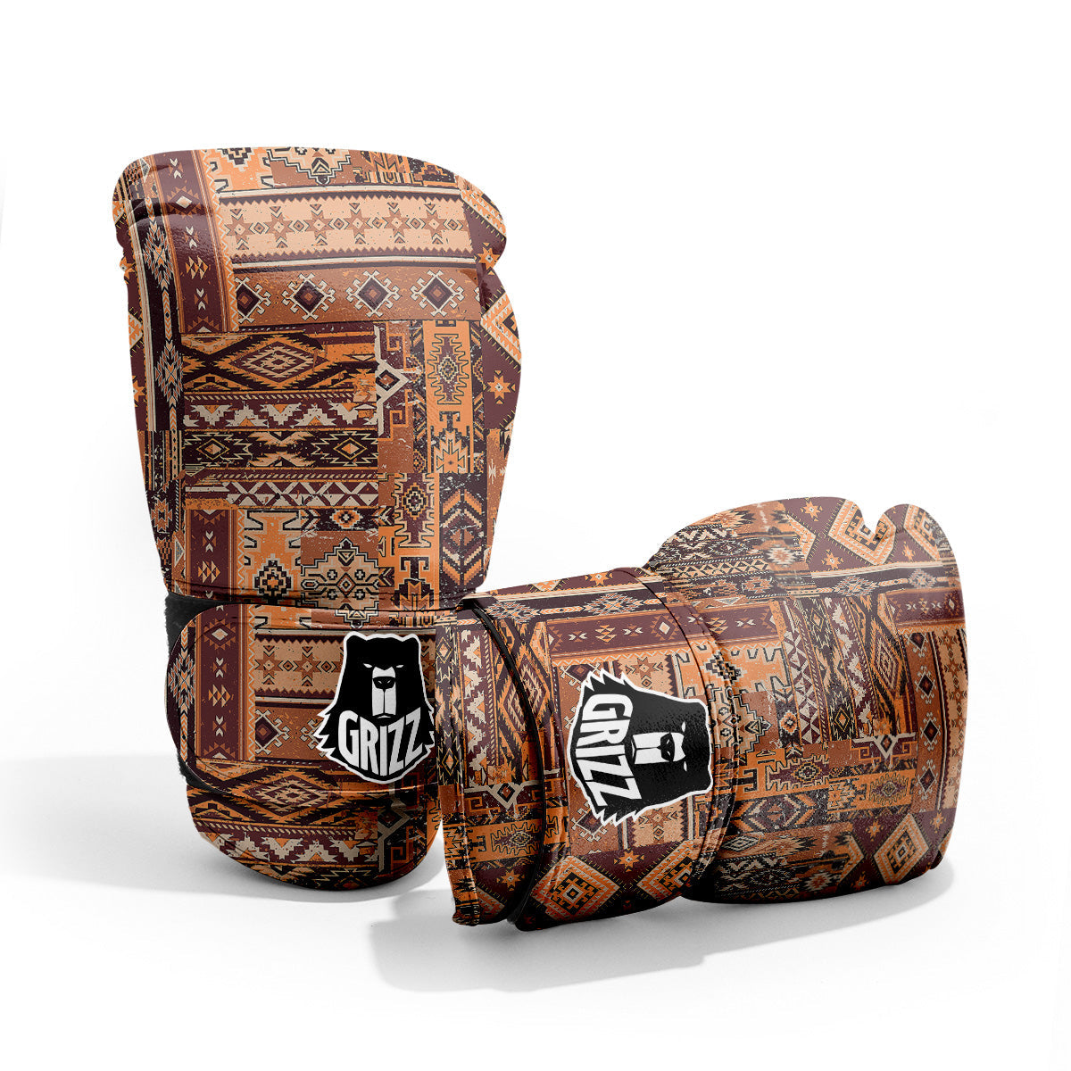 Patchwork Grunge Native American Print Pattern Pro Boxing Glove