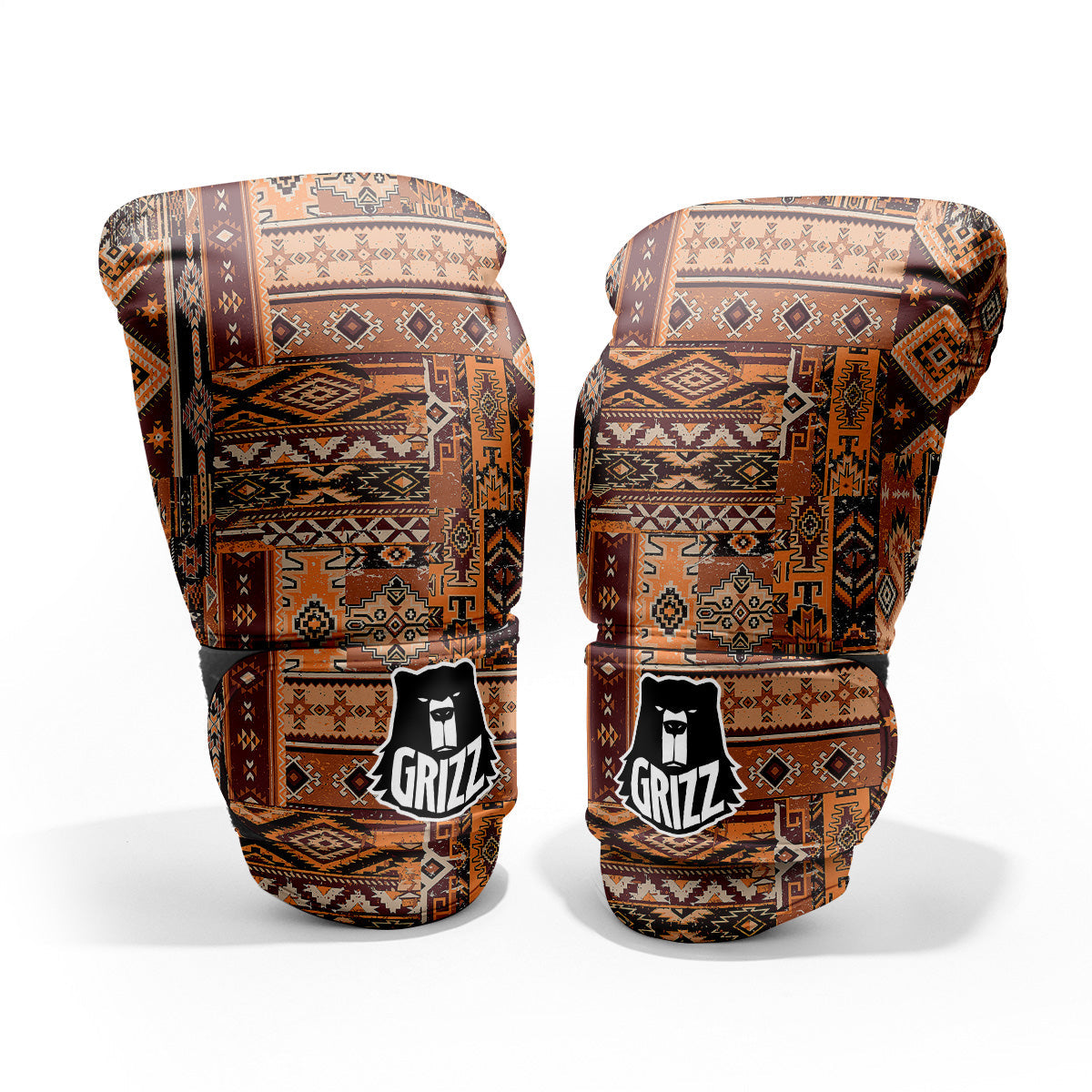 Patchwork Grunge Native American Print Pattern Pro Boxing Glove