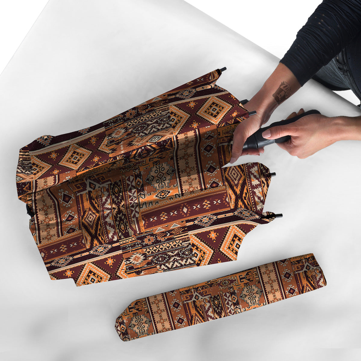 Patchwork Grunge Native American Print Pattern Umbrella-grizzshop