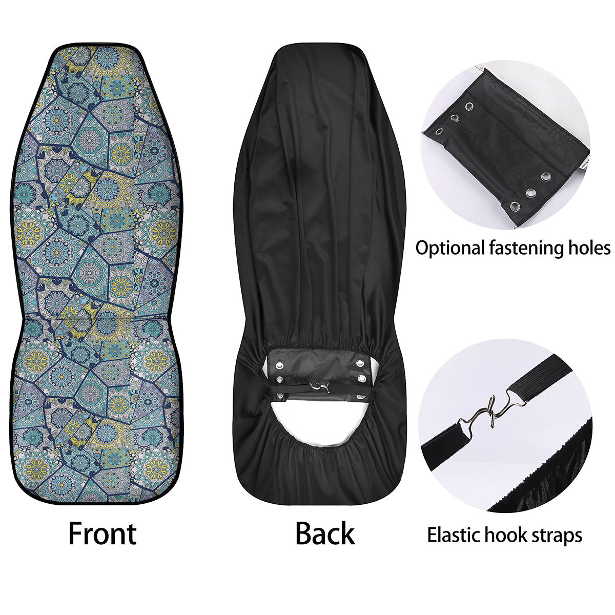 Patchwork Indian Floral Print Pattern Car Seat Covers-grizzshop