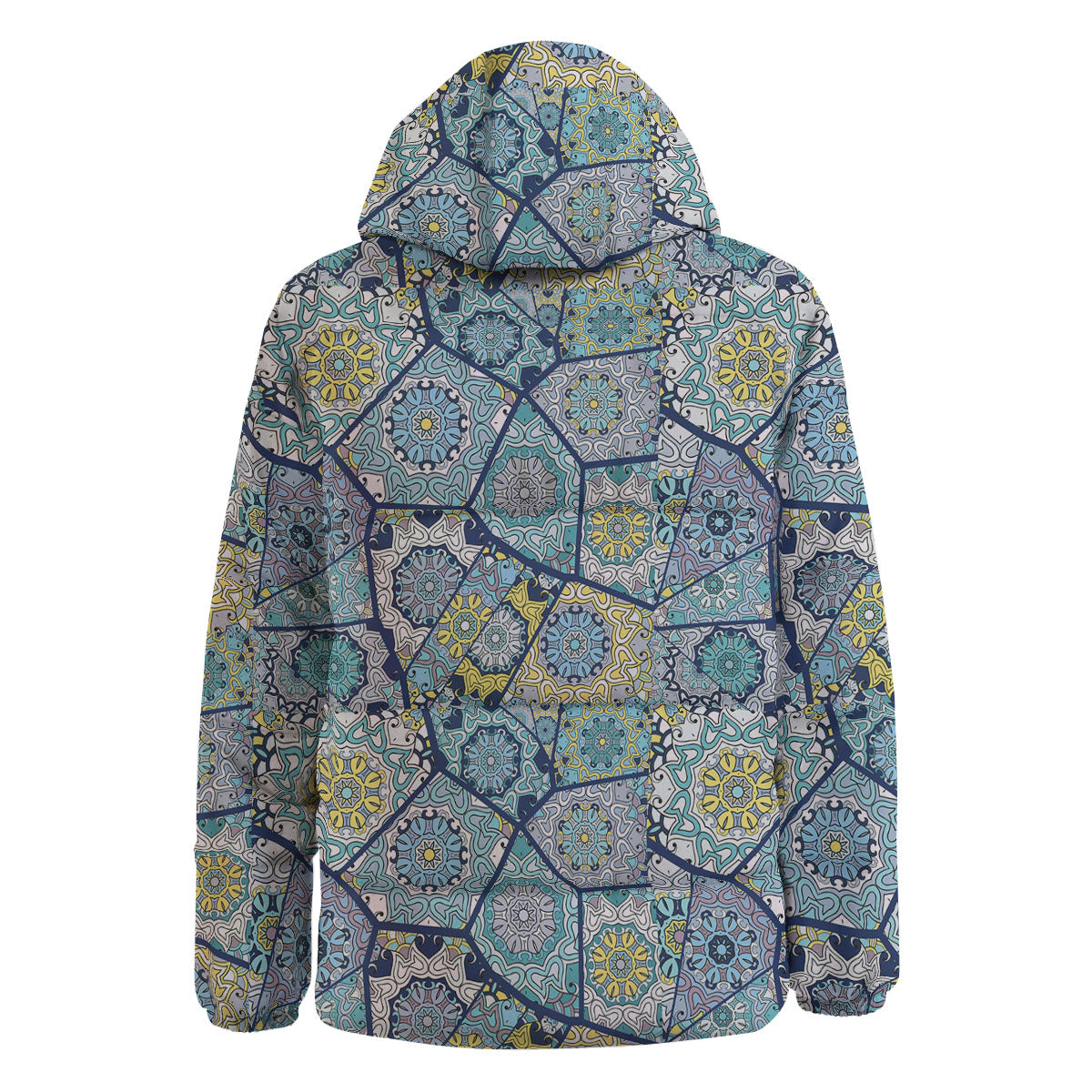 Patchwork Indian Floral Print Pattern Down Jacket-grizzshop