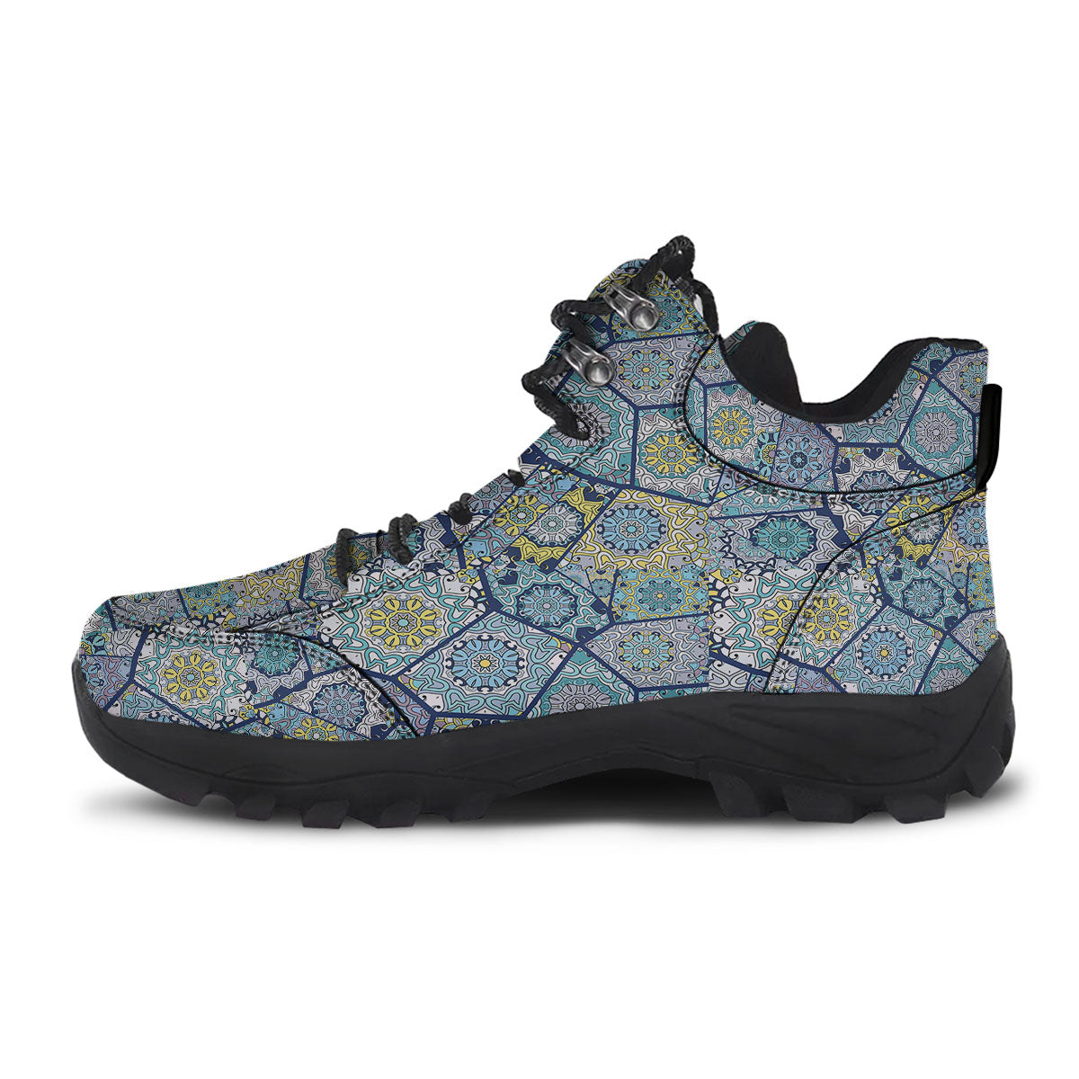 Patchwork Indian Floral Print Pattern Hiking Shoes-grizzshop