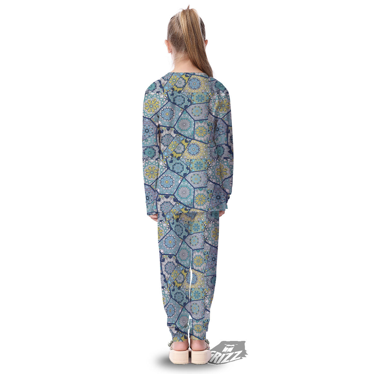 Patchwork Indian Floral Print Pattern Kid's Pajamas-grizzshop