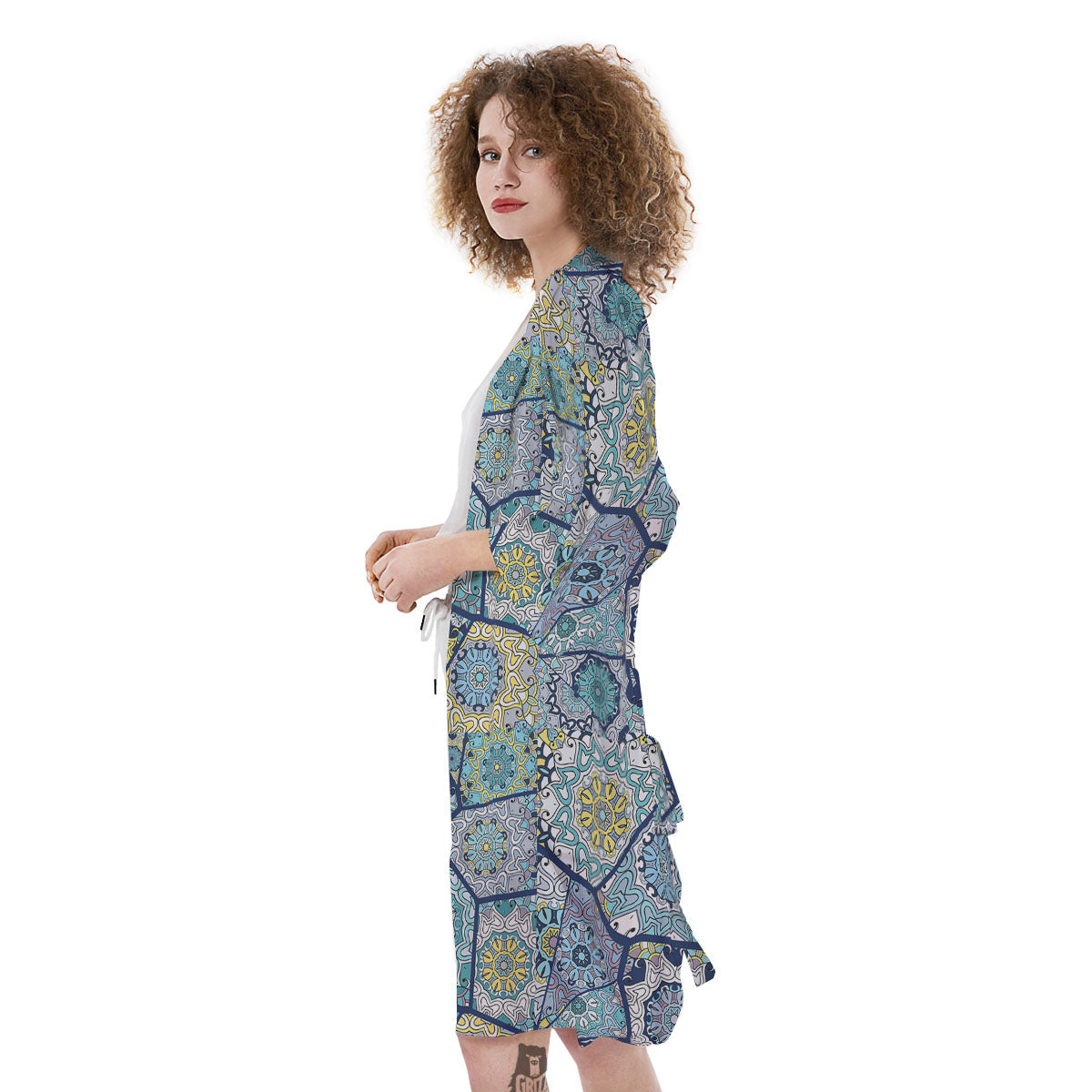 Patchwork Indian Floral Print Pattern Kimono-grizzshop