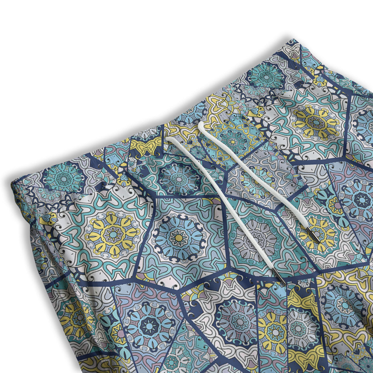 Patchwork Indian Floral Print Pattern Men's Athletic Shorts
