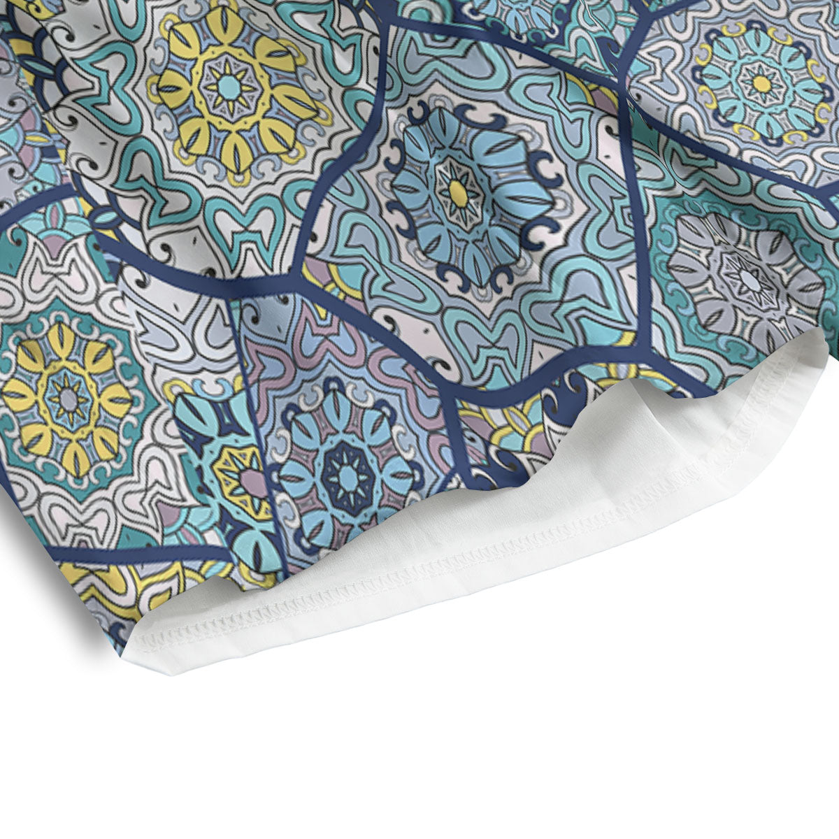 Patchwork Indian Floral Print Pattern Men's Athletic Shorts
