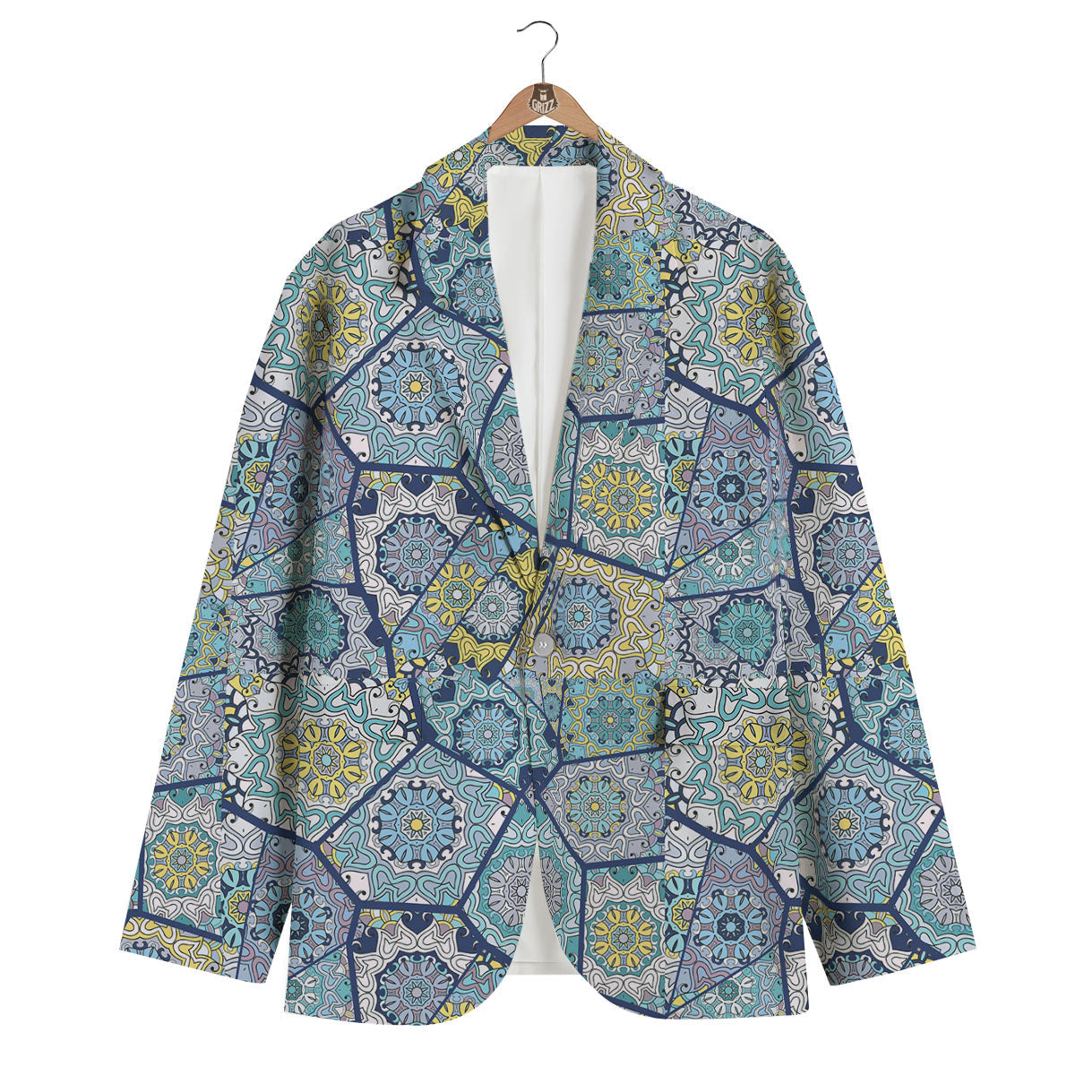 Patchwork Indian Floral Print Pattern Men's Blazer-grizzshop