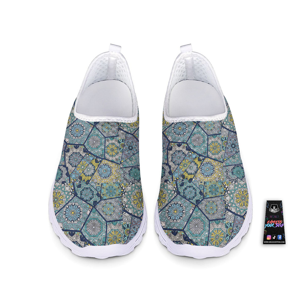 Patchwork Indian Floral Print Pattern Nurse Shoes-grizzshop