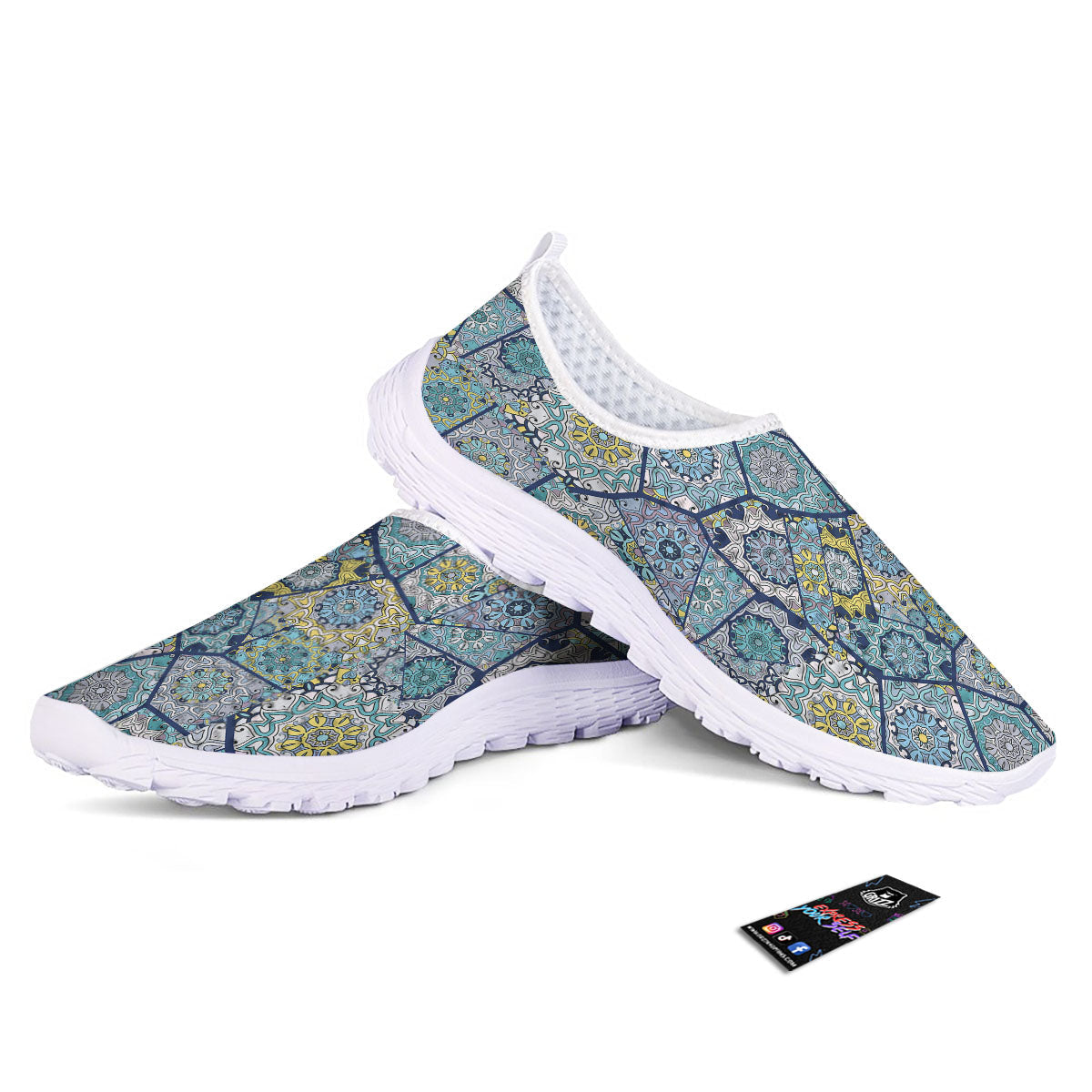 Patchwork Indian Floral Print Pattern Nurse Shoes-grizzshop