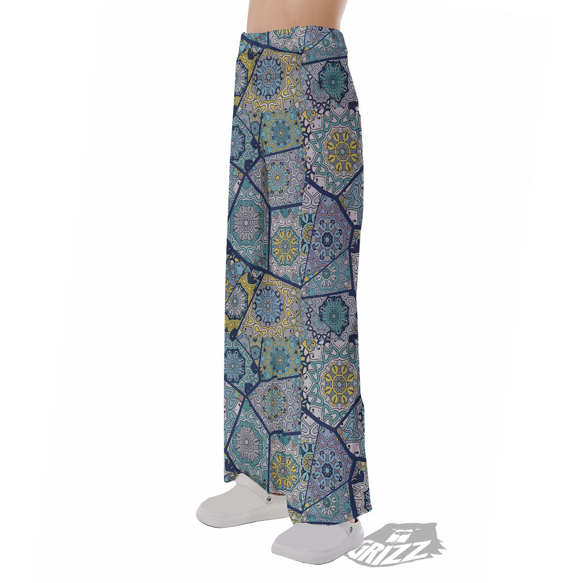 Patchwork Indian Floral Print Pattern Pajama Pants-grizzshop