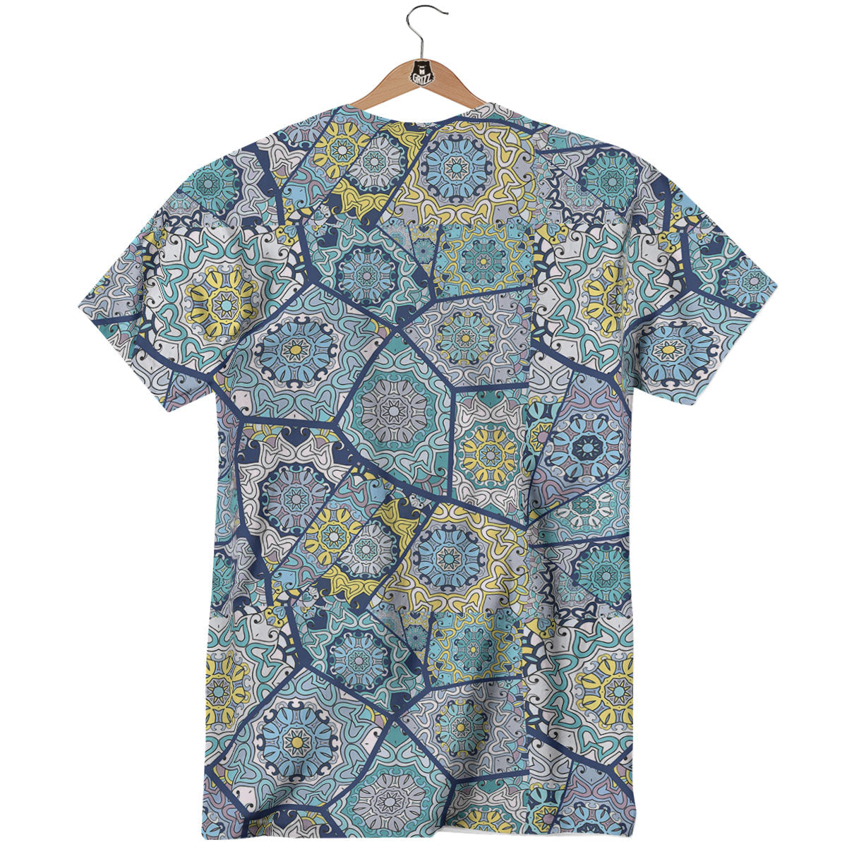 Patchwork Indian Floral Print Pattern T-Shirt-grizzshop